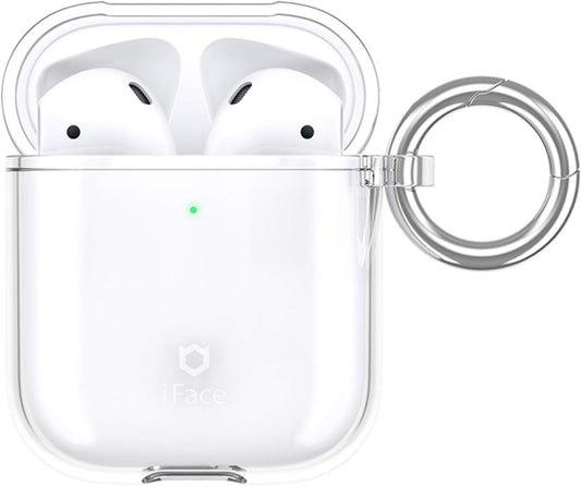 Look in Clear Protective Cover Designed for Airpods 1/2 [Carabiner Clip Included] [Wireless Charging Compatible Case] - Clear